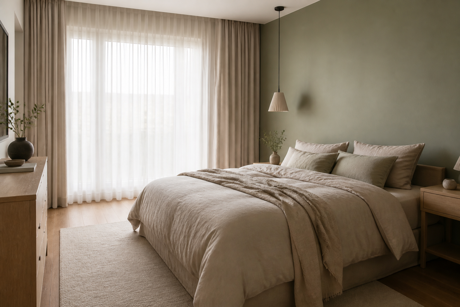 Serene renovated bedroom