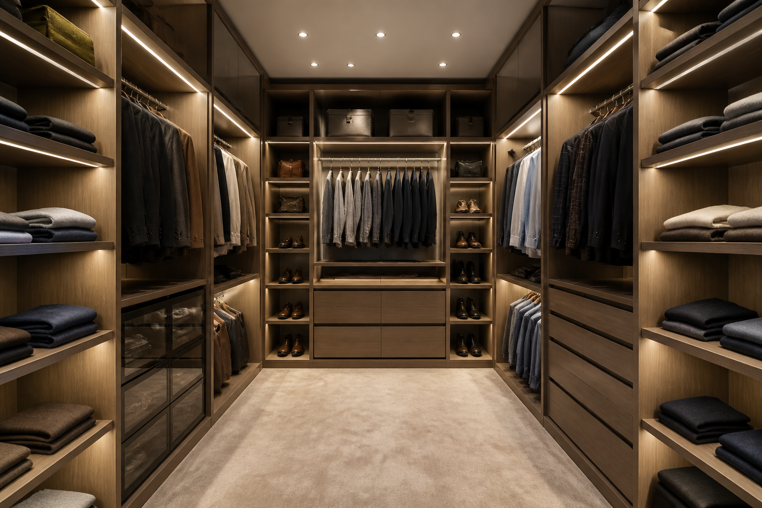 Custom built-in wardrobe and storage joinery